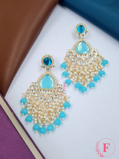 Beautiful Kundan Pearl Earring With Multiple Color Options