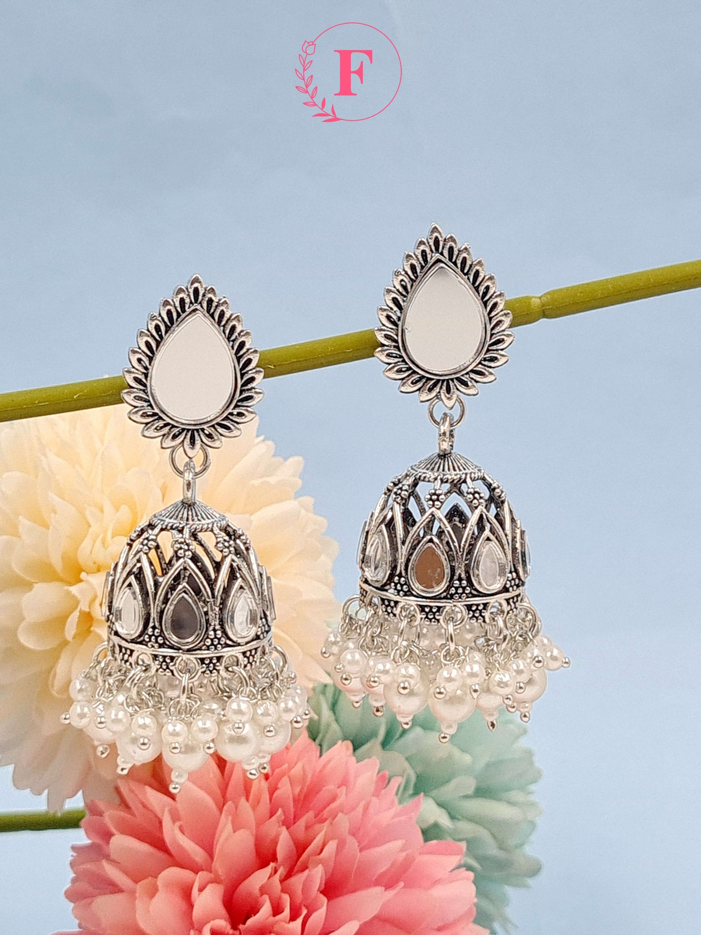 Box of 5 Big and Small Jhumka Earrings With Free Surprise Gift