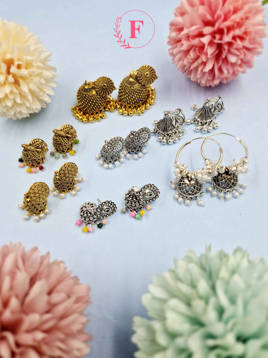 Gift Box of 7 Jhumka Earrings With 2 Free Gifts