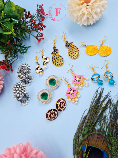 Gift Box of 8 Mix and Match Earrings With Charming Free Gift