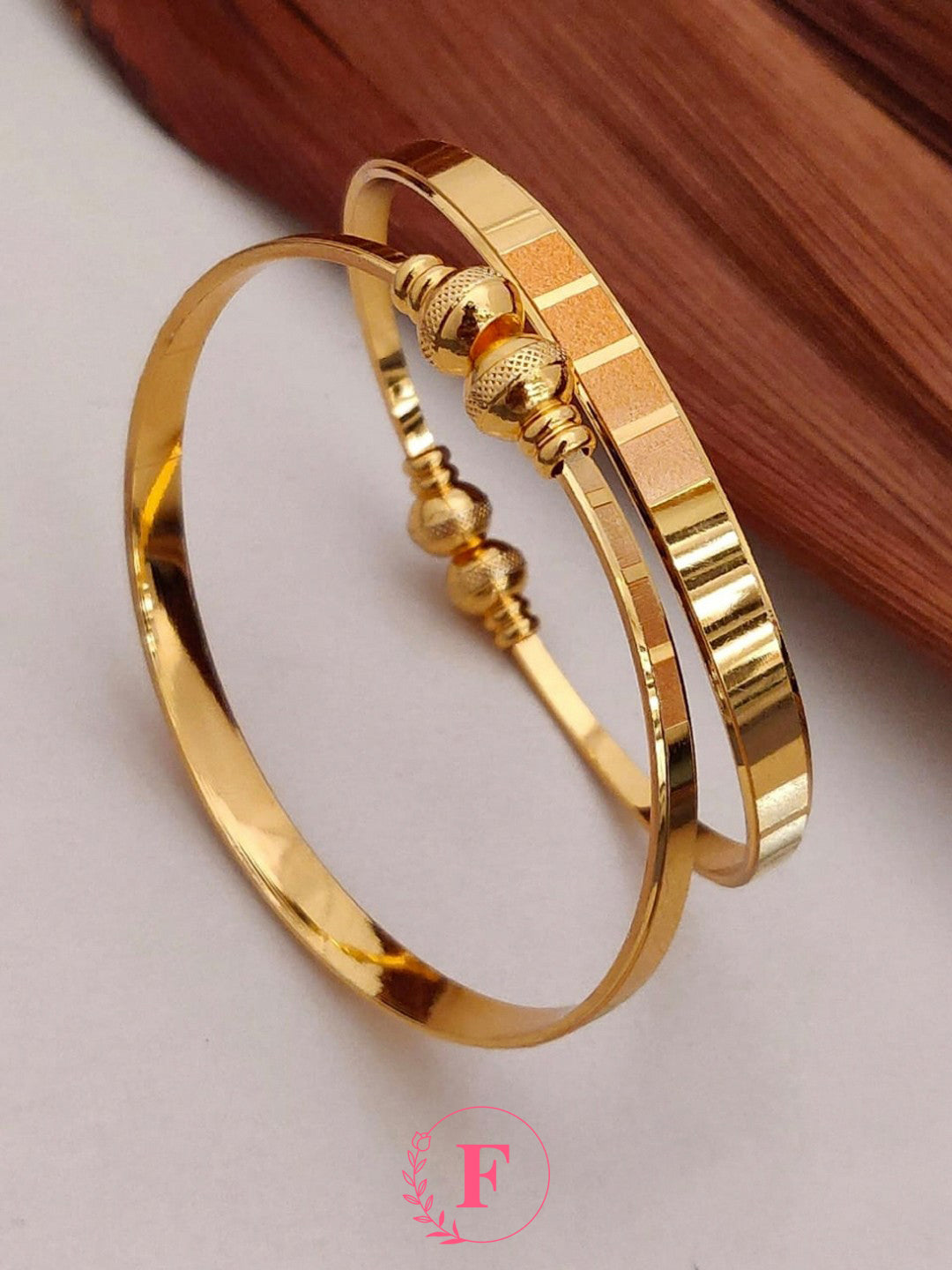 Adjustable Golden Bracelet for Girls 1 Pair (2 Pieces)