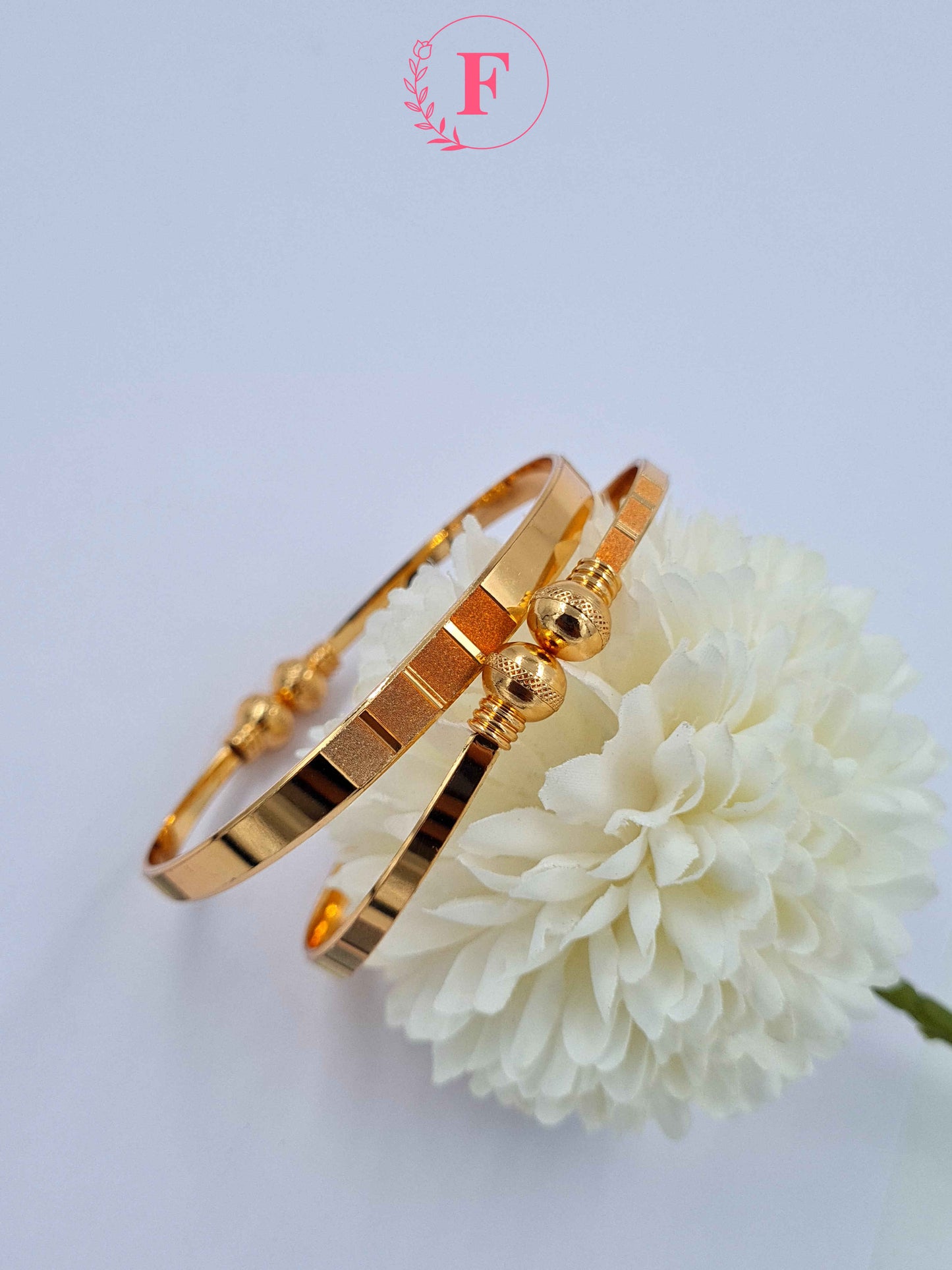 Adjustable Golden Bracelet for Girls 1 Pair (2 Pieces)